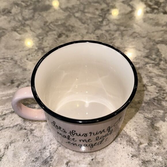 ✨ Light Pink Coffee Mug - “Does This Ring Make Me Look Engaged?” - Picture 2 of 5